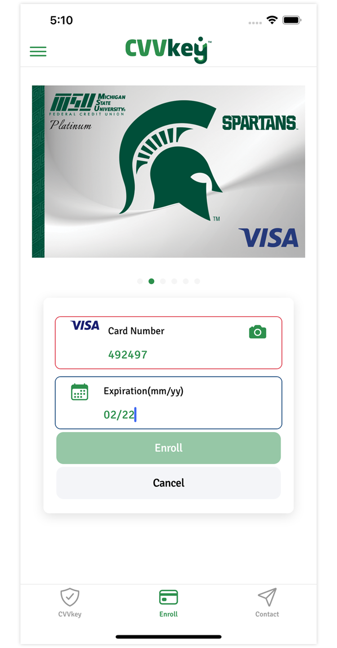 Screenshot of Mobile Banking App Homescreen with "Card Management" navigation circled.