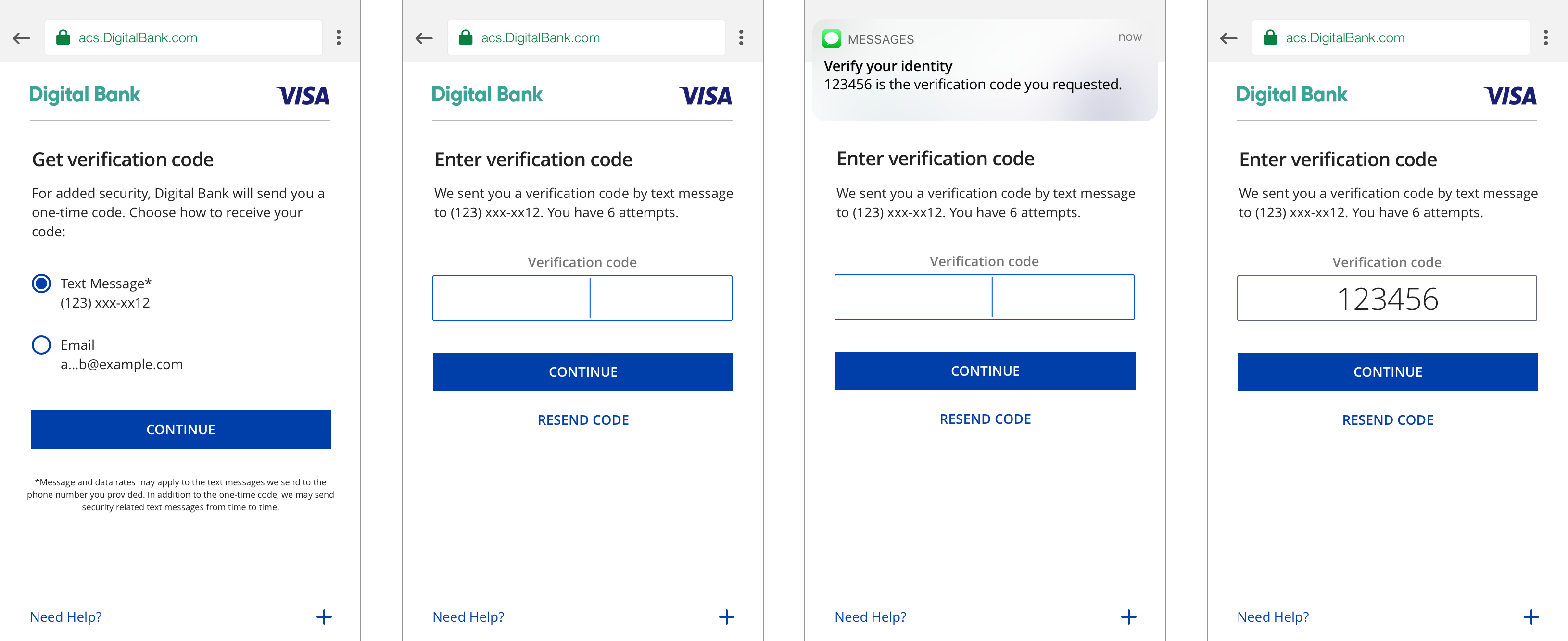 3d secure key screens