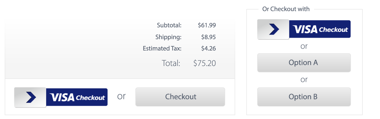 Visa Checkout buttons graphic