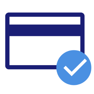 Credit Card icon with checkmark