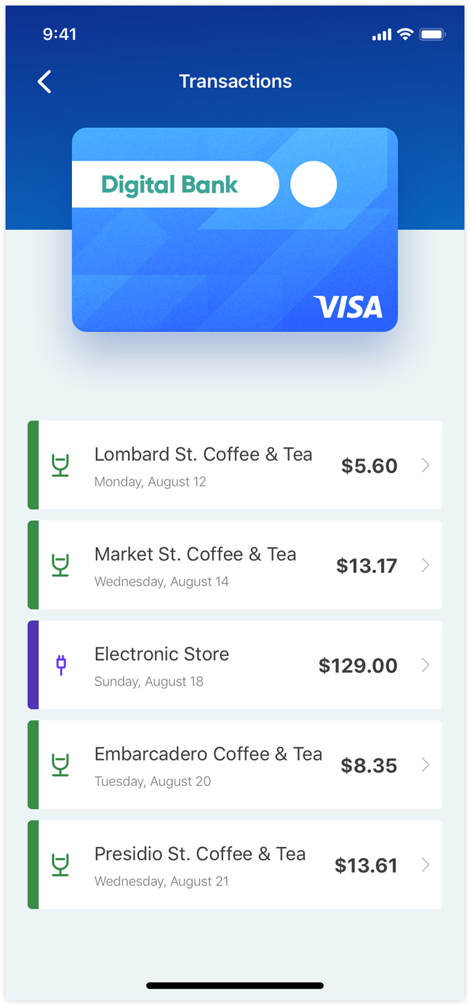 merchant mobile example banking app