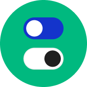 A toggle switch icon within a green circle representing component libraries.